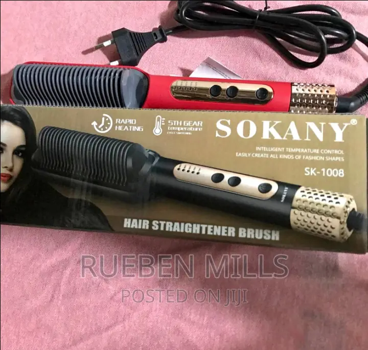 Ring Hot Comb Sokany Hair Straightener Brush SK 1008