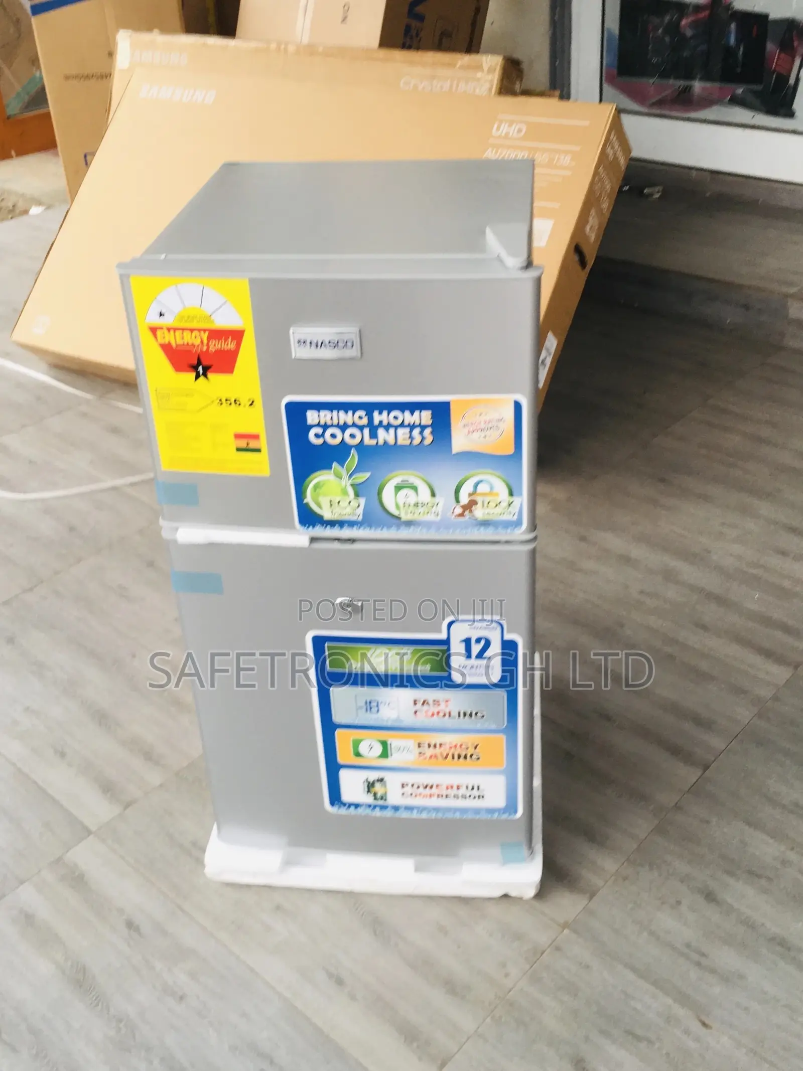 Gray Nasco Doubledoor Topfreezer Nasf2-120 Fridge