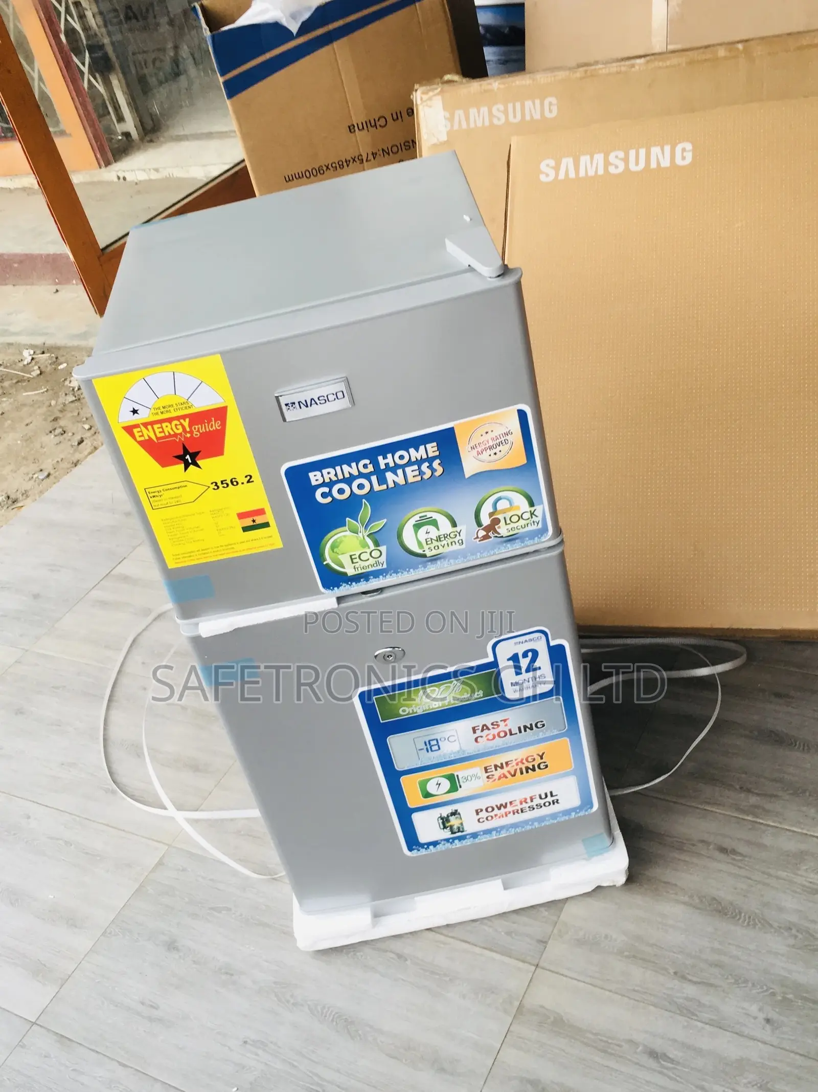 Gray Nasco Doubledoor Topfreezer Nasf2-120 Fridge