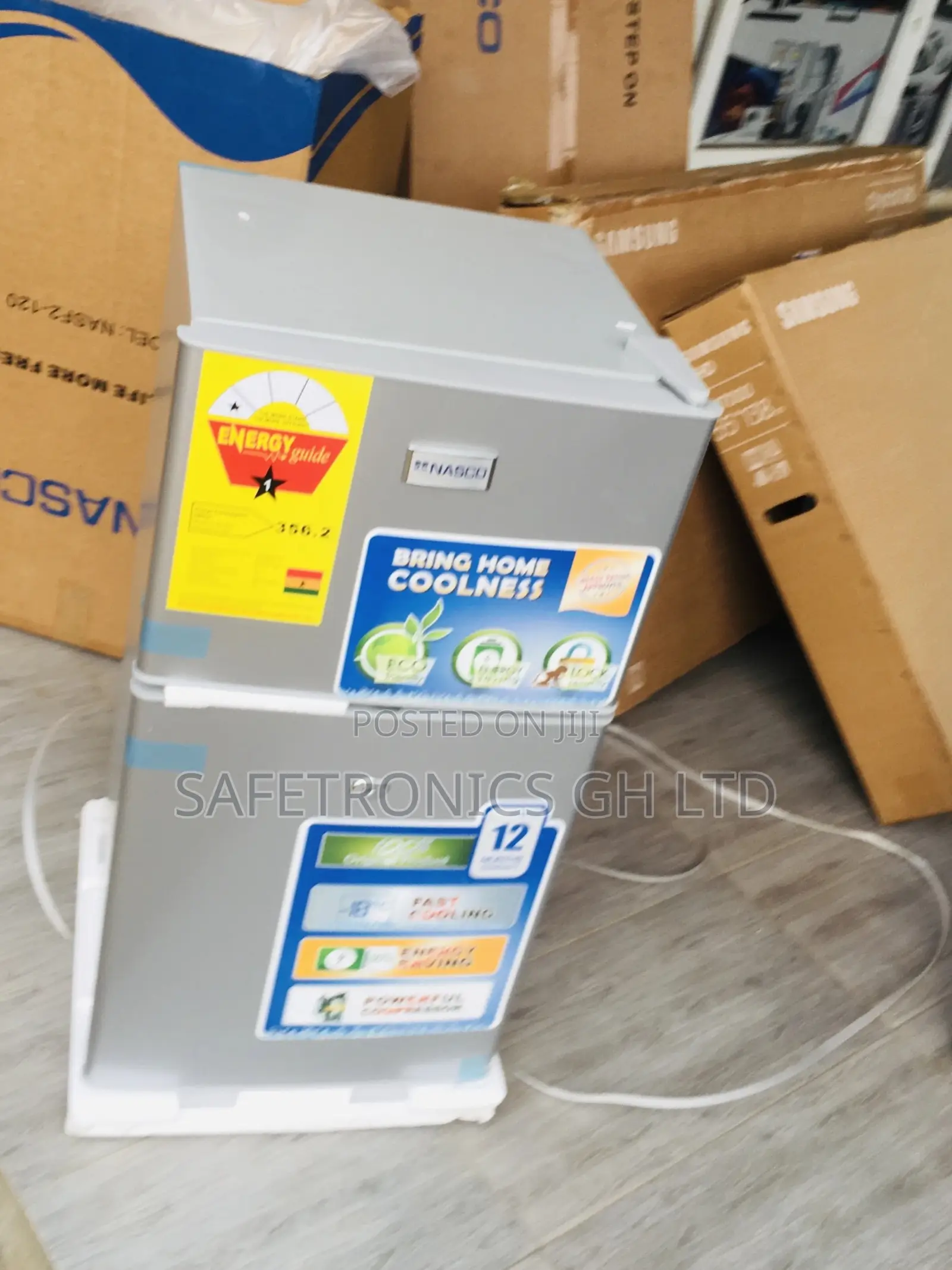 Grab Nasf2-120 Gray Doubledoor Topfreezer Nasco Fridge