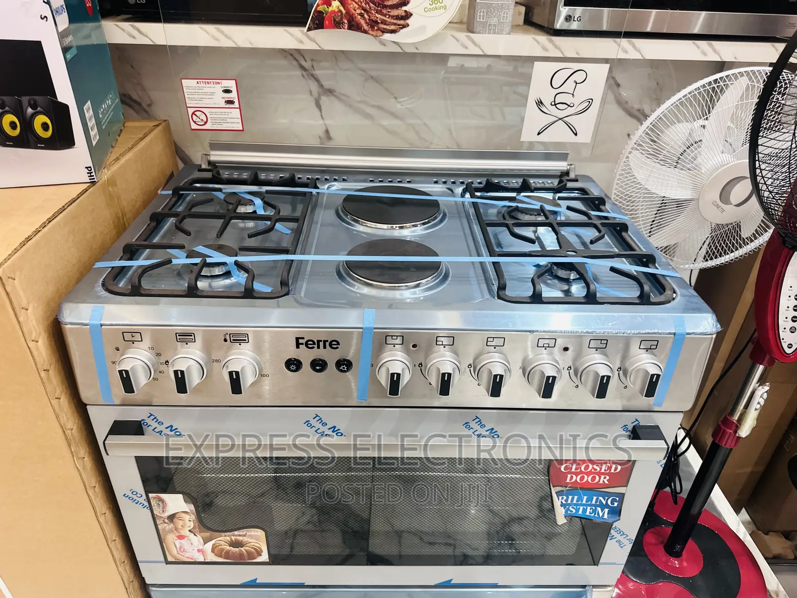 Sliver Gas Cooker Oven Rotisserie 4-2 *Ferre