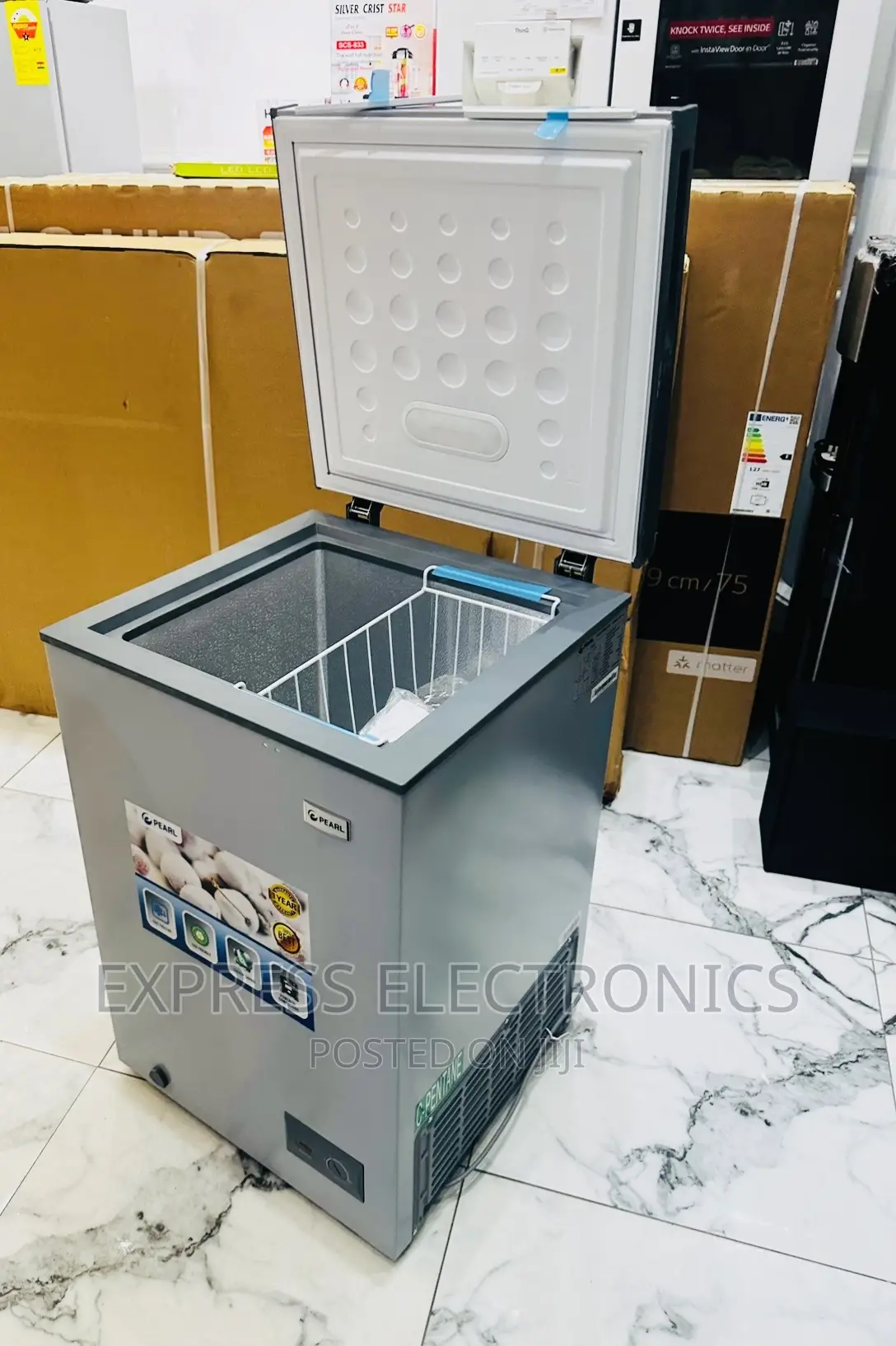 Chest << Freezer Single Door 100L Pearl Grey