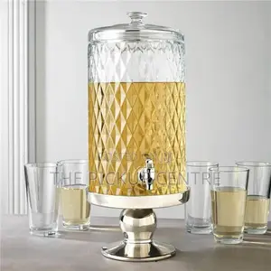 Monaco Diamond Beverage Dispener With Metal Base