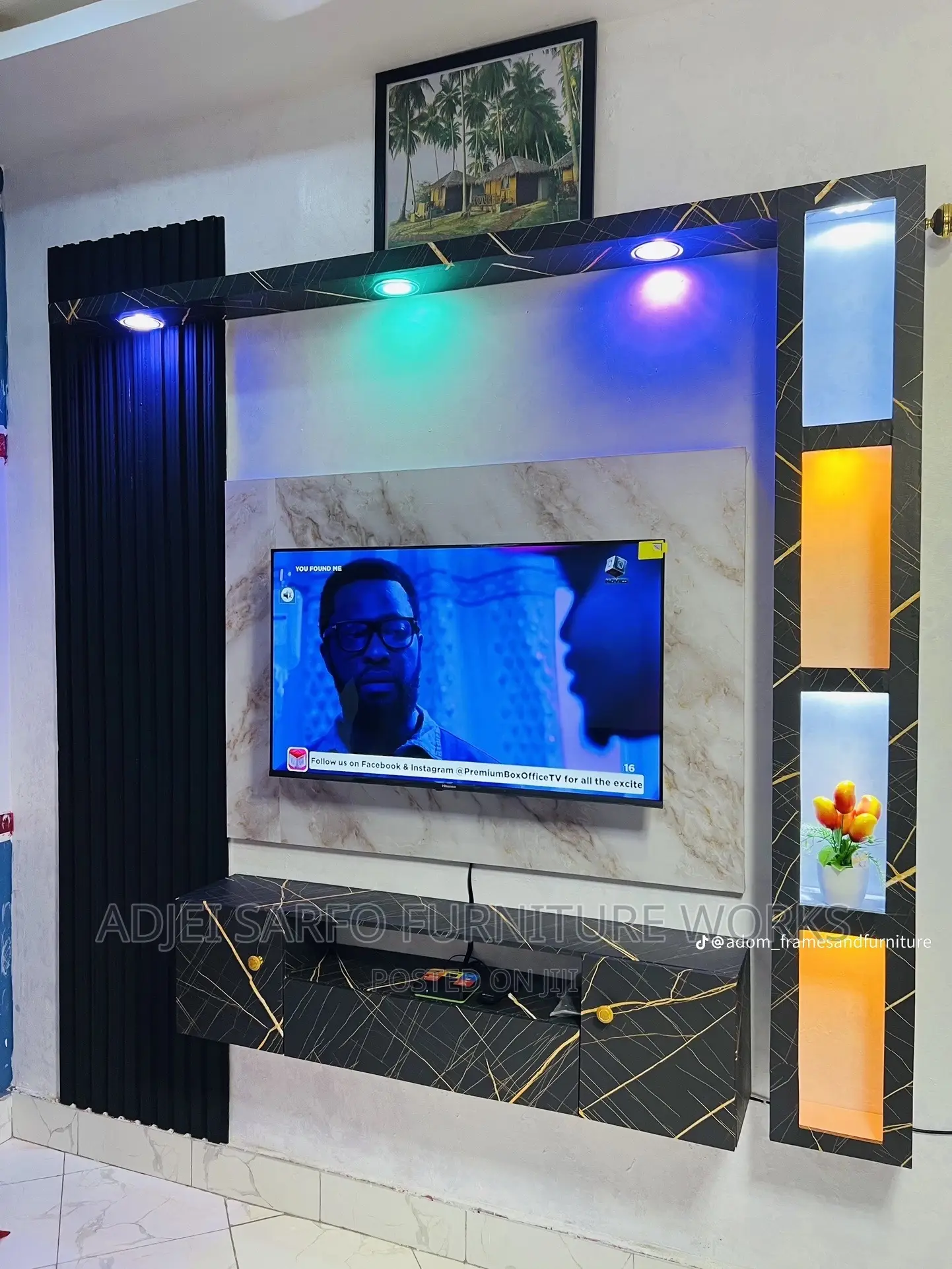 Original Led Wall Mount With Original Tv Stand and Panels