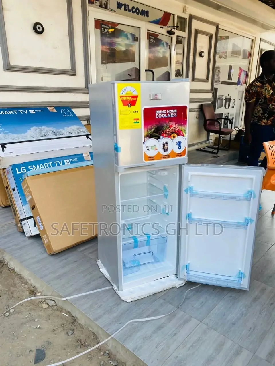 Gray Zara-22tm Durable Topfreezer Doubledoor Fridge