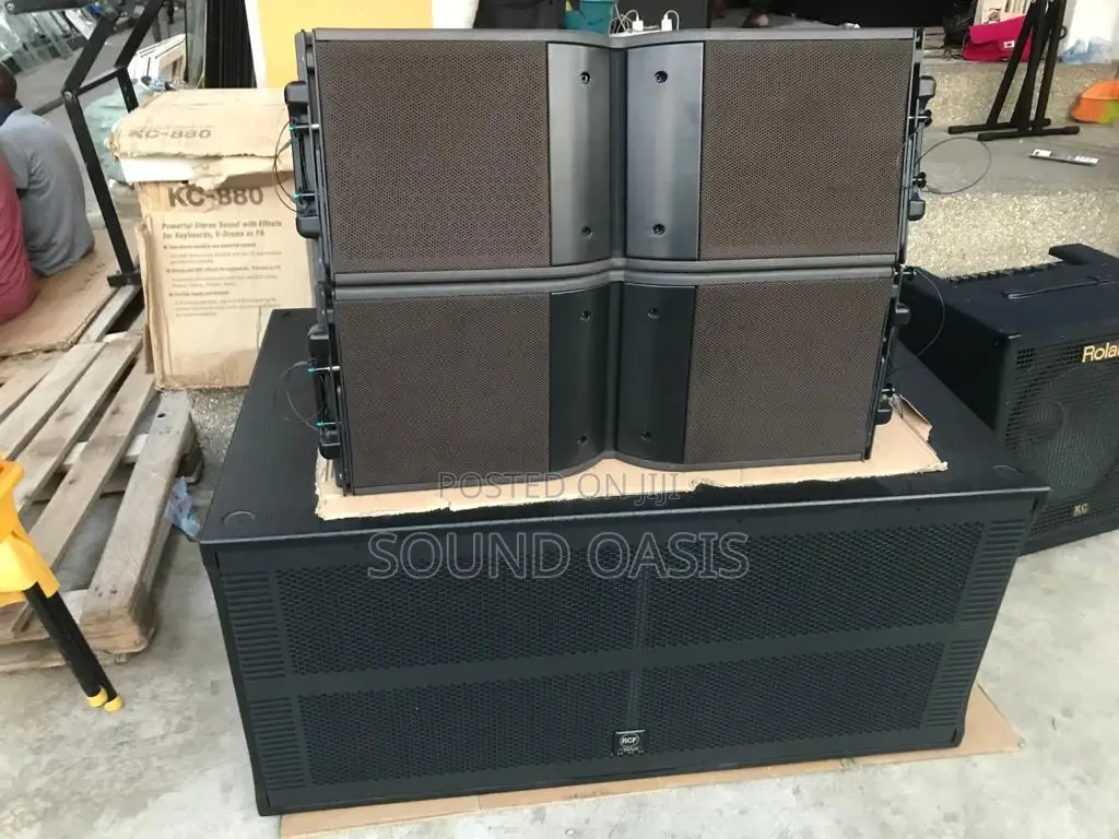2pairs Array Speakers With RCF Passive Bass Amplifier Set