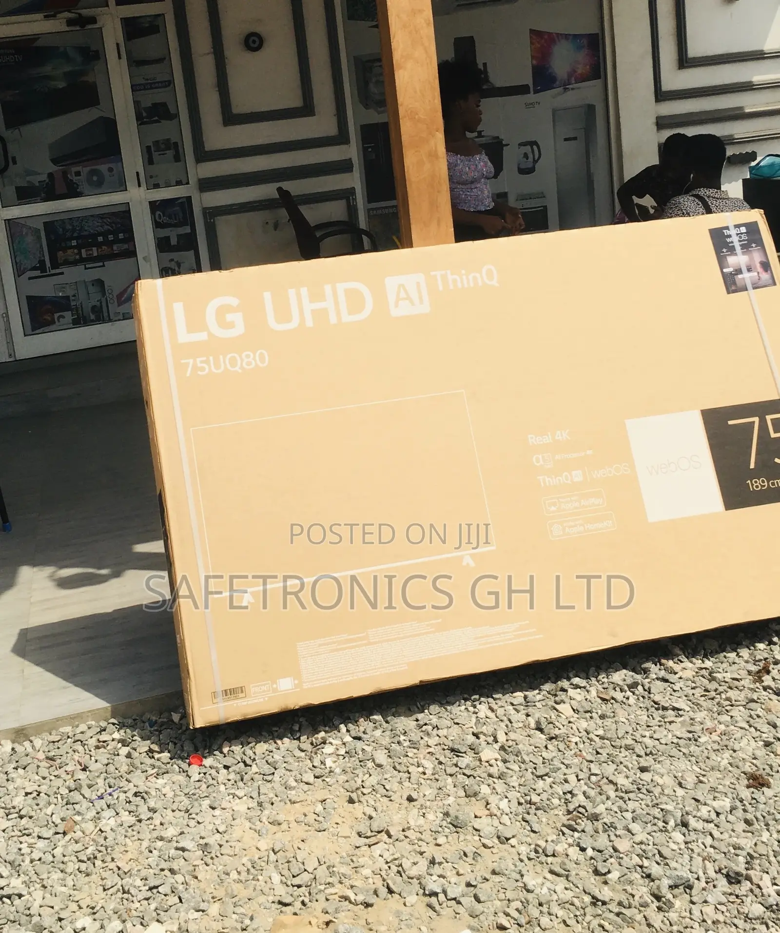 75 Inches Glossy LED Black LG UQ80 UHD Smart Electric Tv