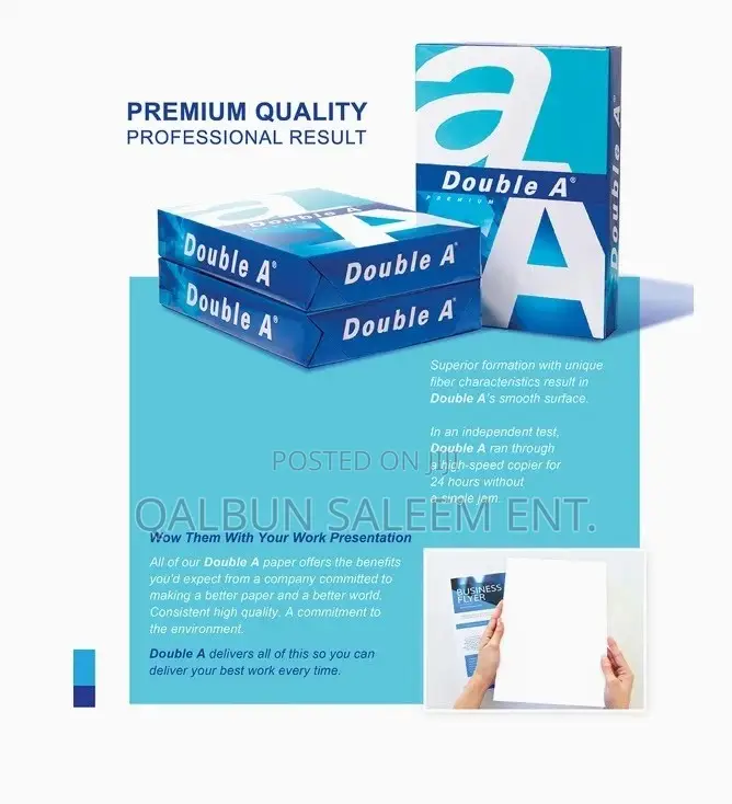 Double-a Printing Paper A4 500 Sheets 80gsm 8.3" X 11.7"