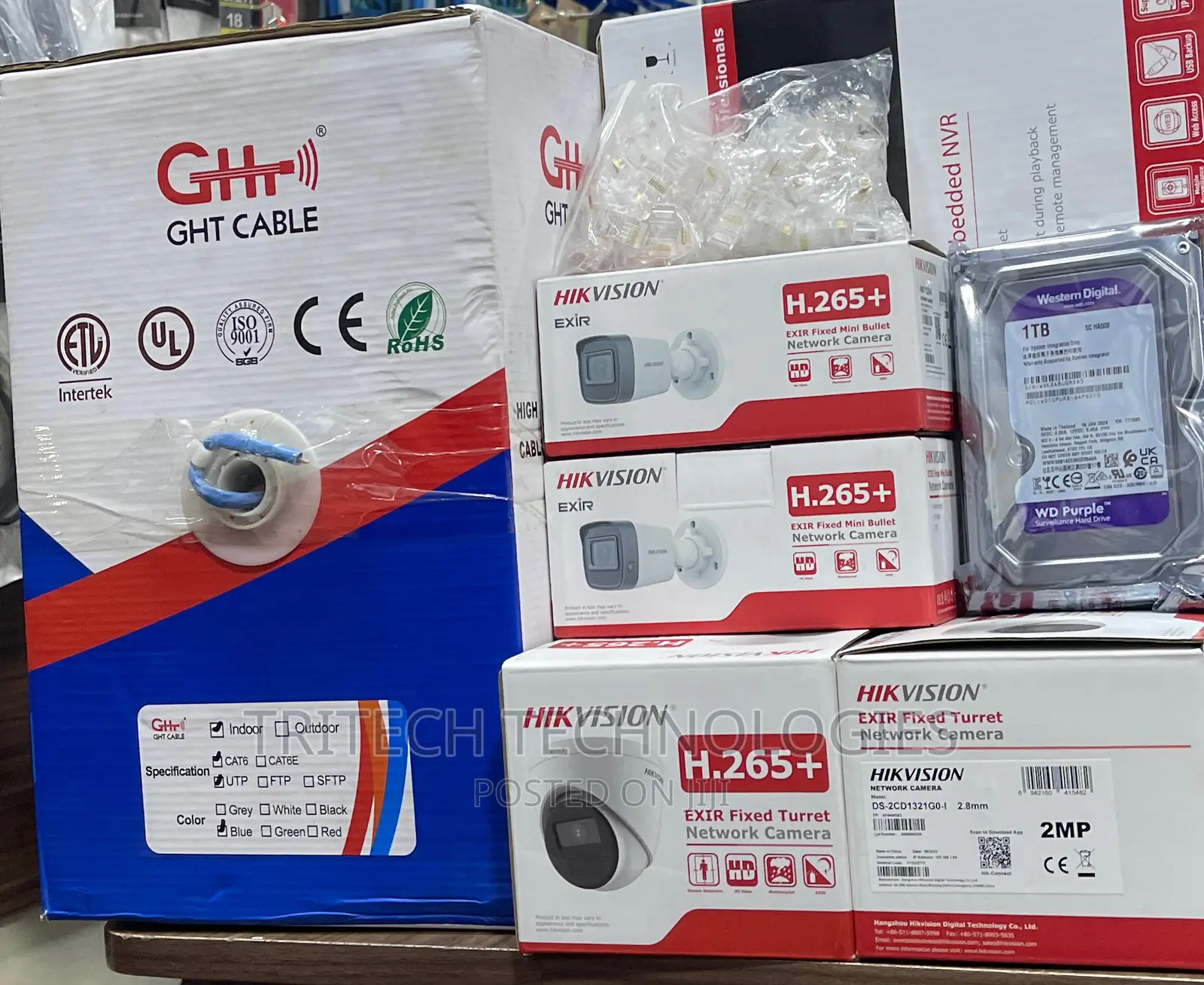 Hikvision 4ch 2mp NVR With Poe IR Camera KIT With 1tb