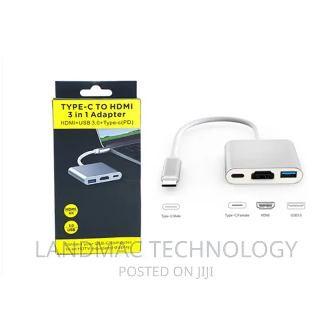 Converter USB Type C to HDMI + Typec + USB 3.0 Adapter Cable