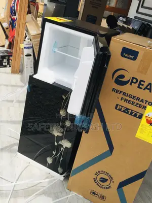 Pearl PF-17T Doubledoor Topfreezer Black Glass Fridge