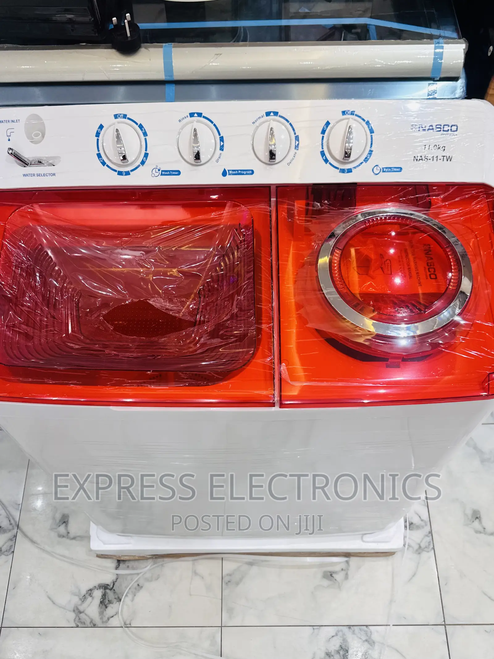 11kg Topload Washing Machine Nasco With Red Twintub Lid