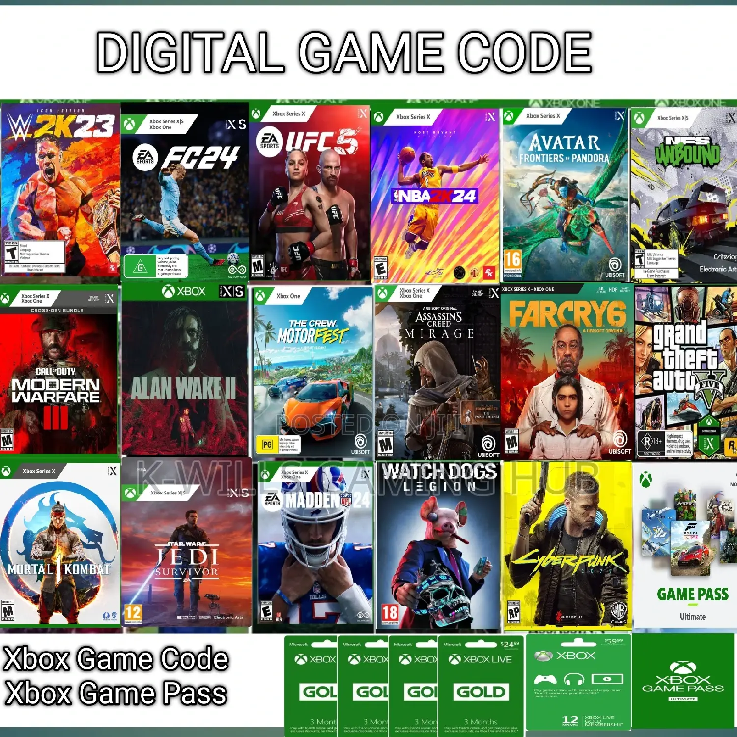 Digital Game Codes( Xbox One/Series) Instant Delivery