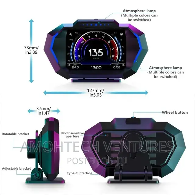Digital OBD Hub Display Speed , Engine RPM Etc