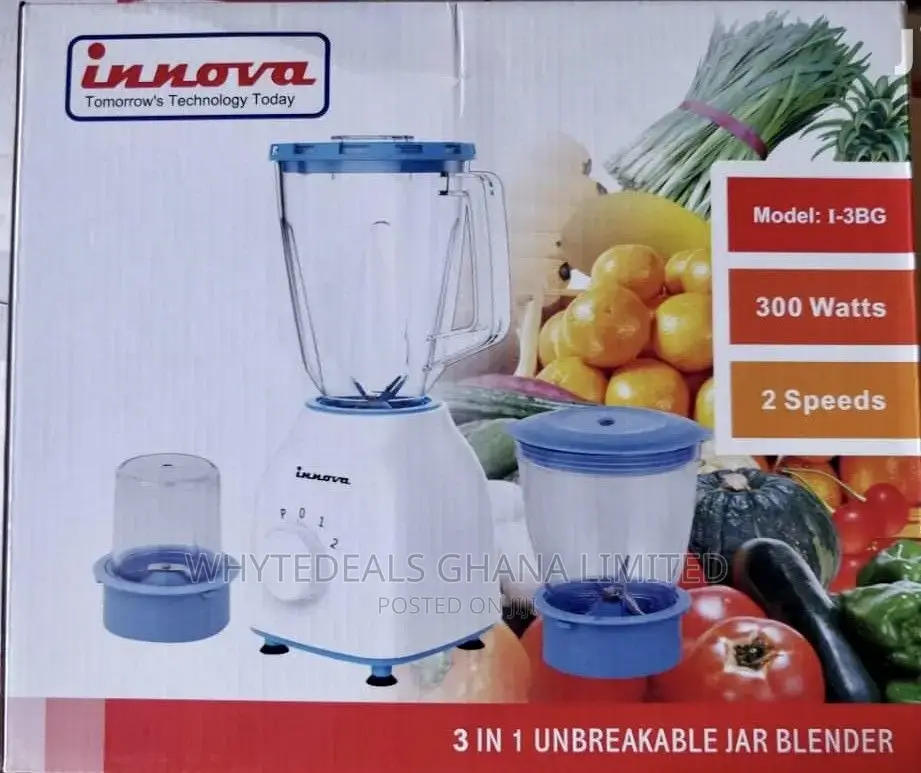 Innova 3-in-1 High Quality Unbreakable Jar Blender W/Grinder
