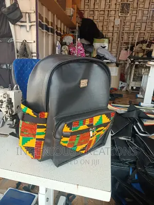 Quality African Print /Leather Backpack