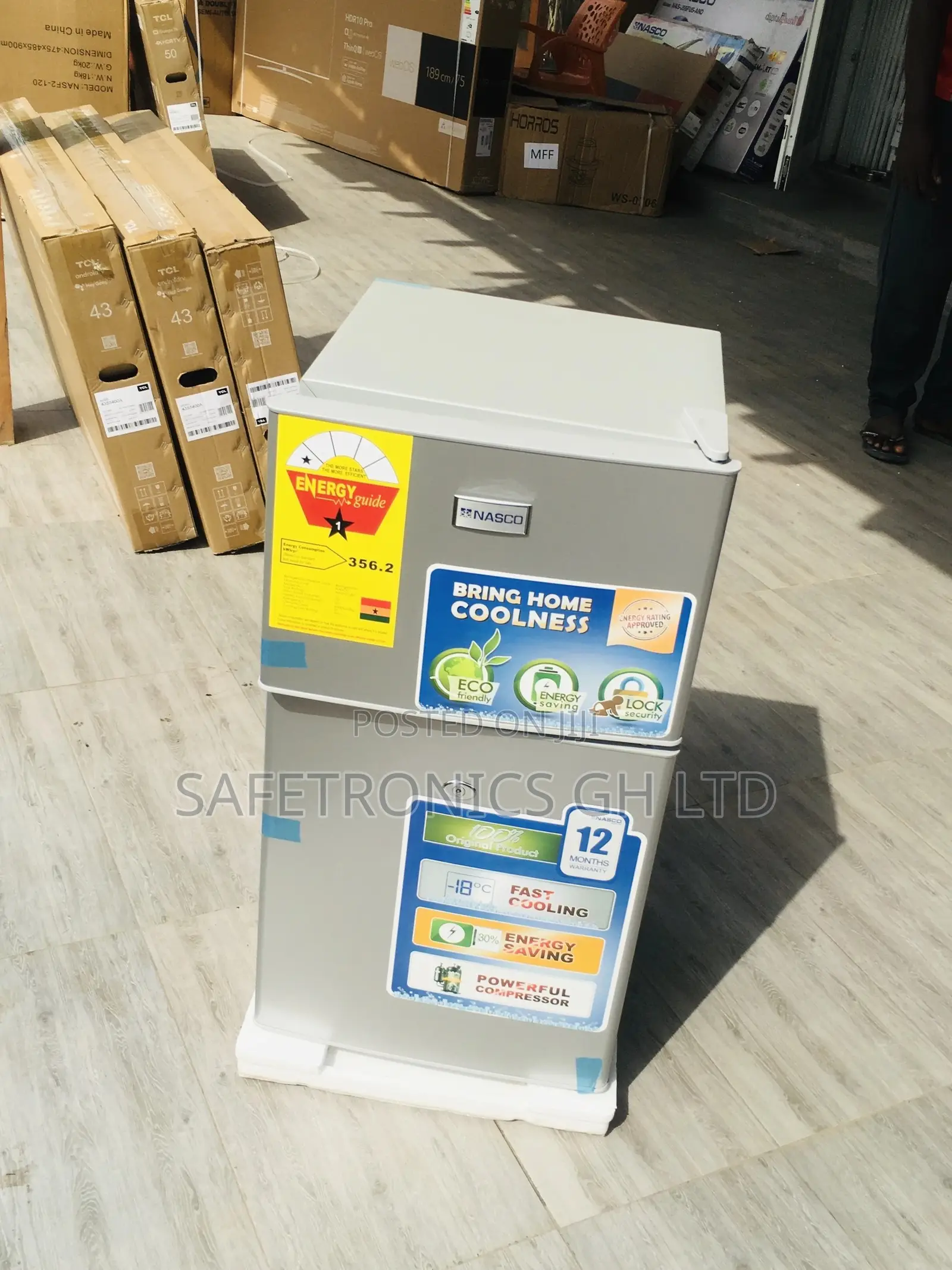 Nasco Topfreezer Doubledoor Gray 90L Nas2-120 Fridge