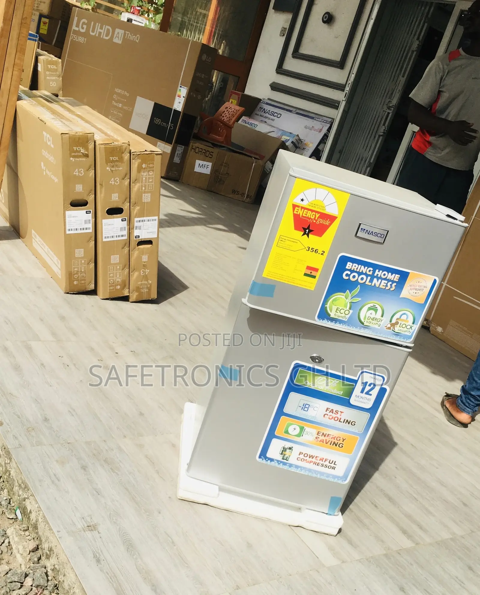 Nas2-120 Topfreezer Doubledoor Gray Nasco Fridge 90L