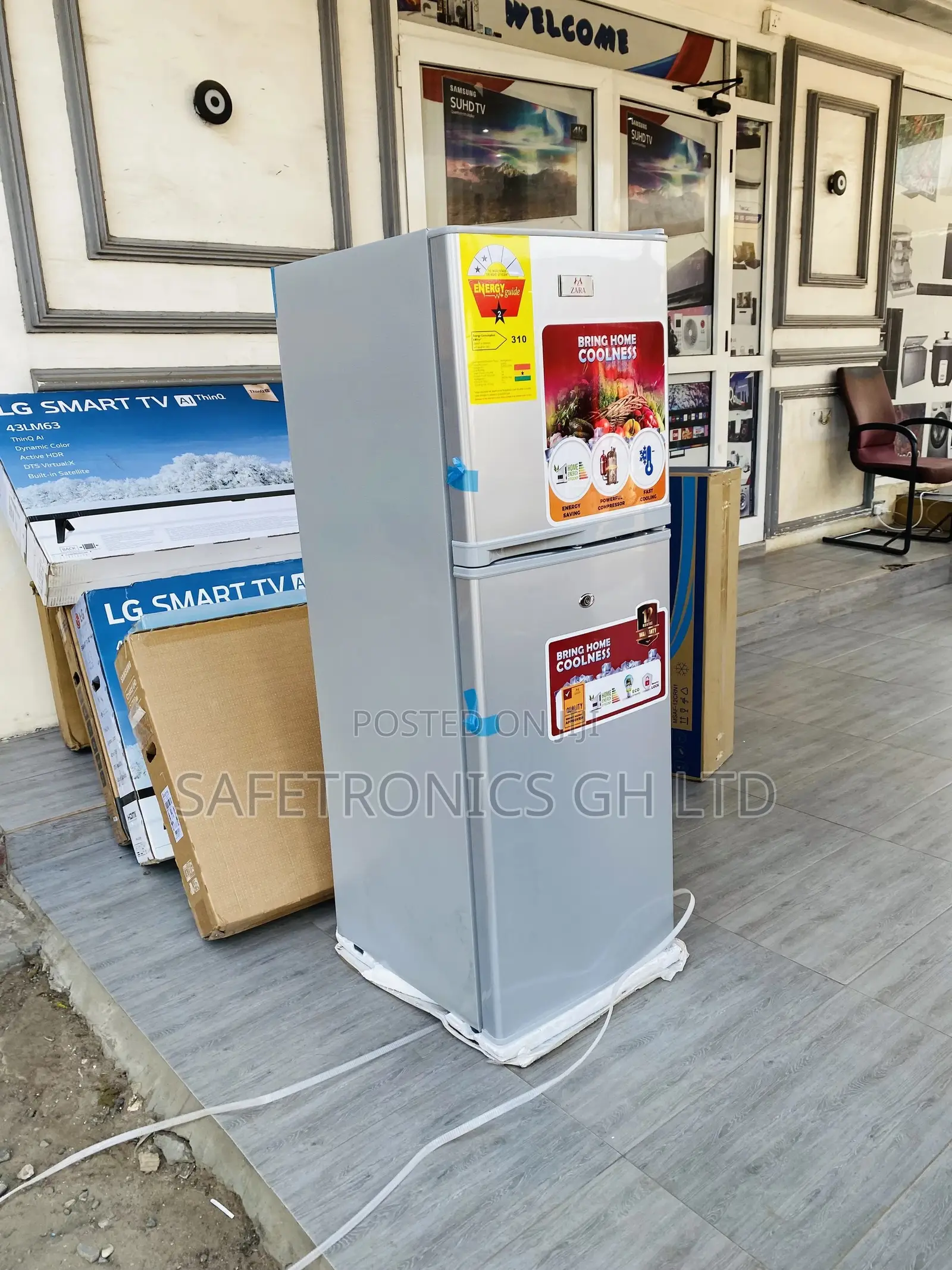 Zara-22tm Doubledoor Topfreezer Gray Electric Fridge