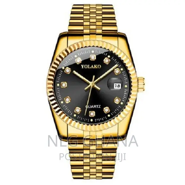 YOLAKO Diamond Face Steel Band Calendar Quarte Watch NLG 045
