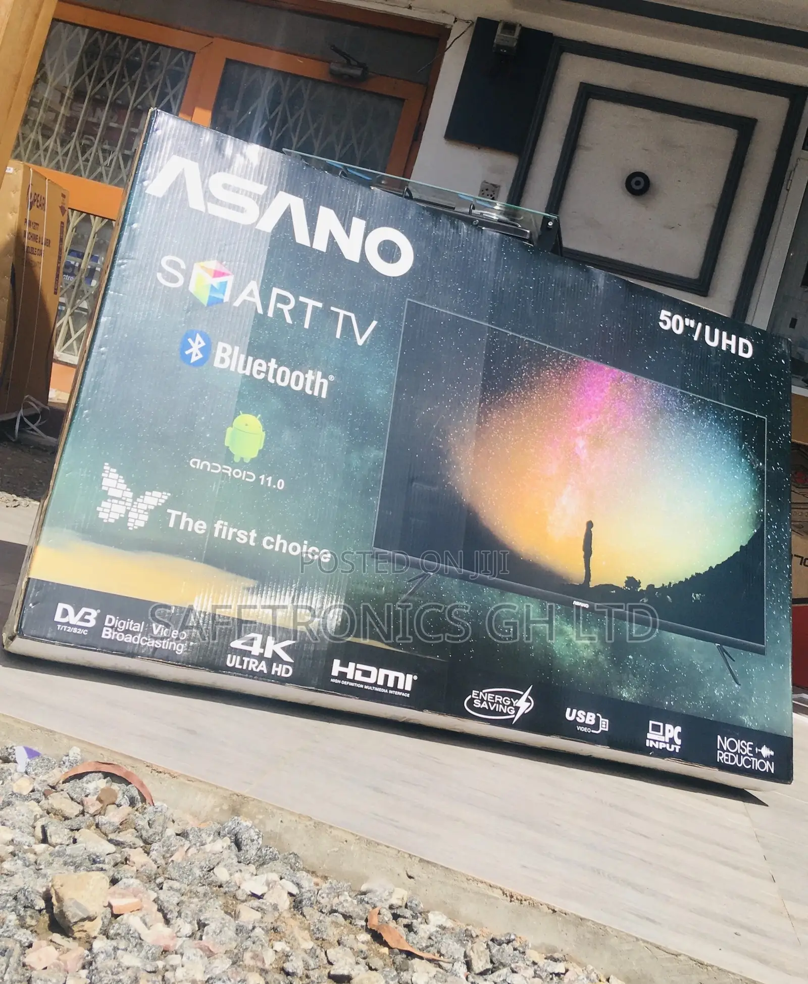 Smart Black Electric 50 Inches Glossy LED UHD Asano Tv