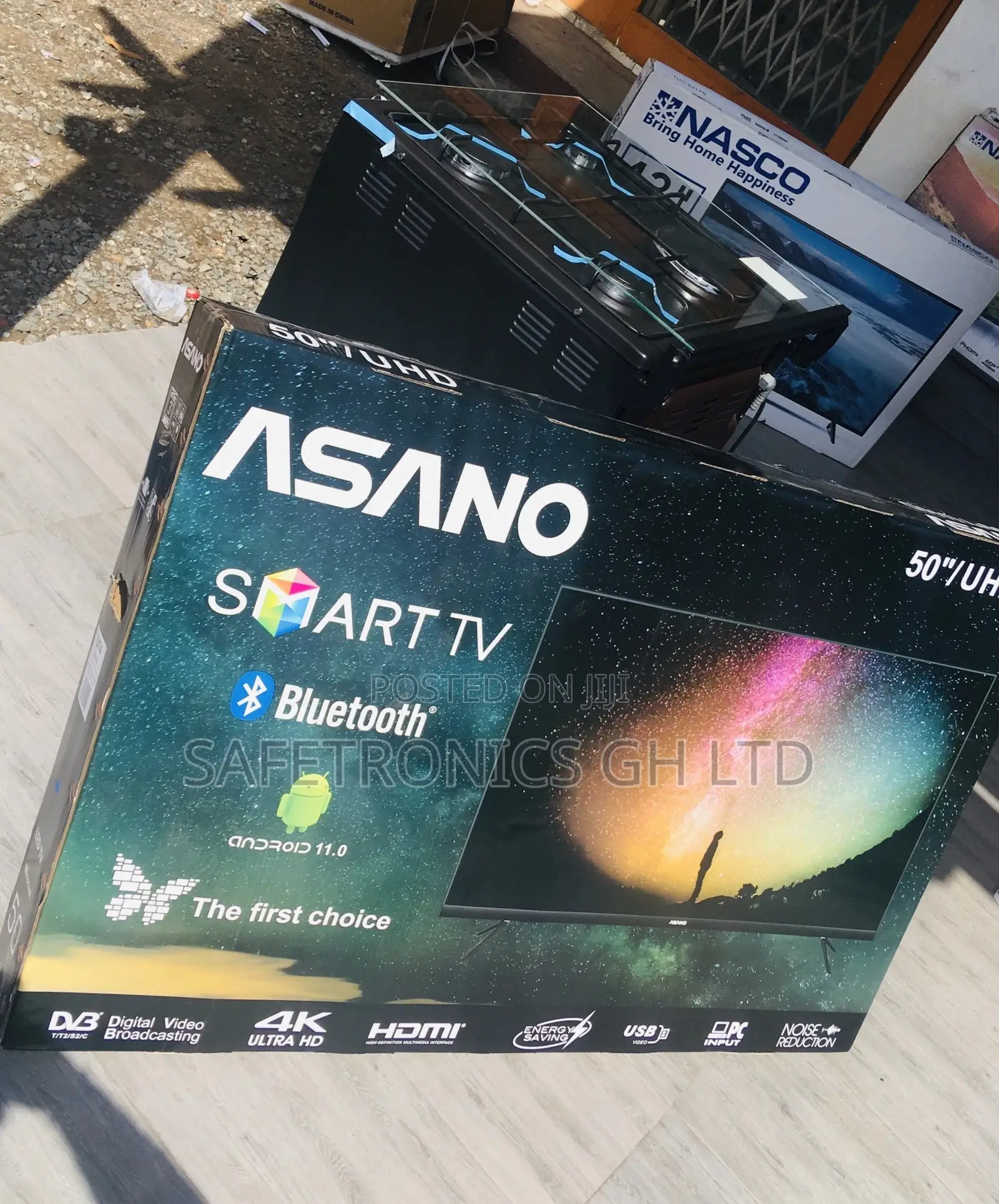 Glossy LED Asano Smart Black Electric UHD 50 Inches Tv