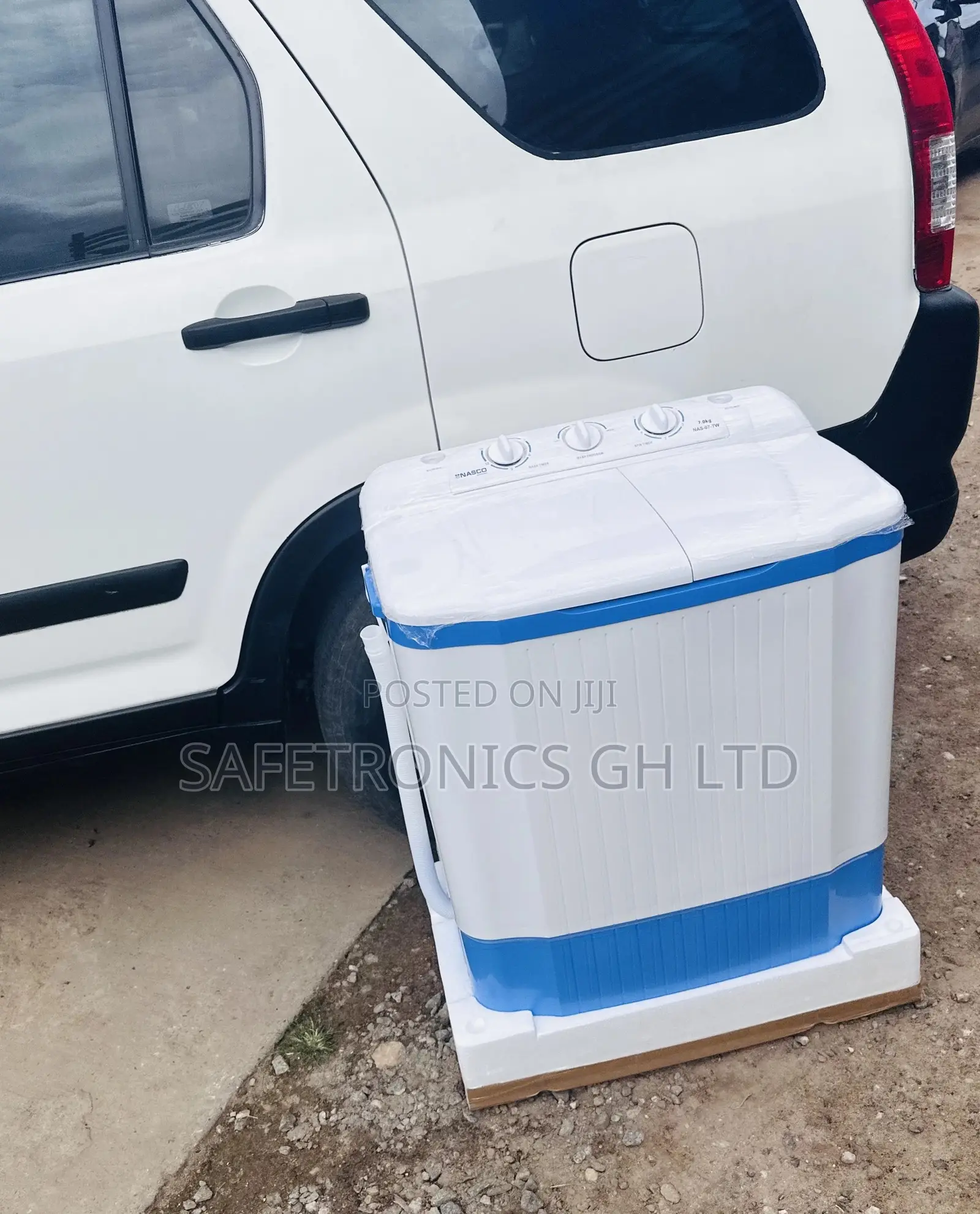 Washingmachine Nasco 7kg Semiautomatic Topload White/Blue
