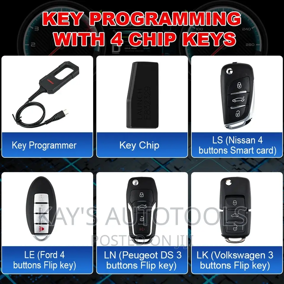 Launch Key Programming Adapter With 4 Keys