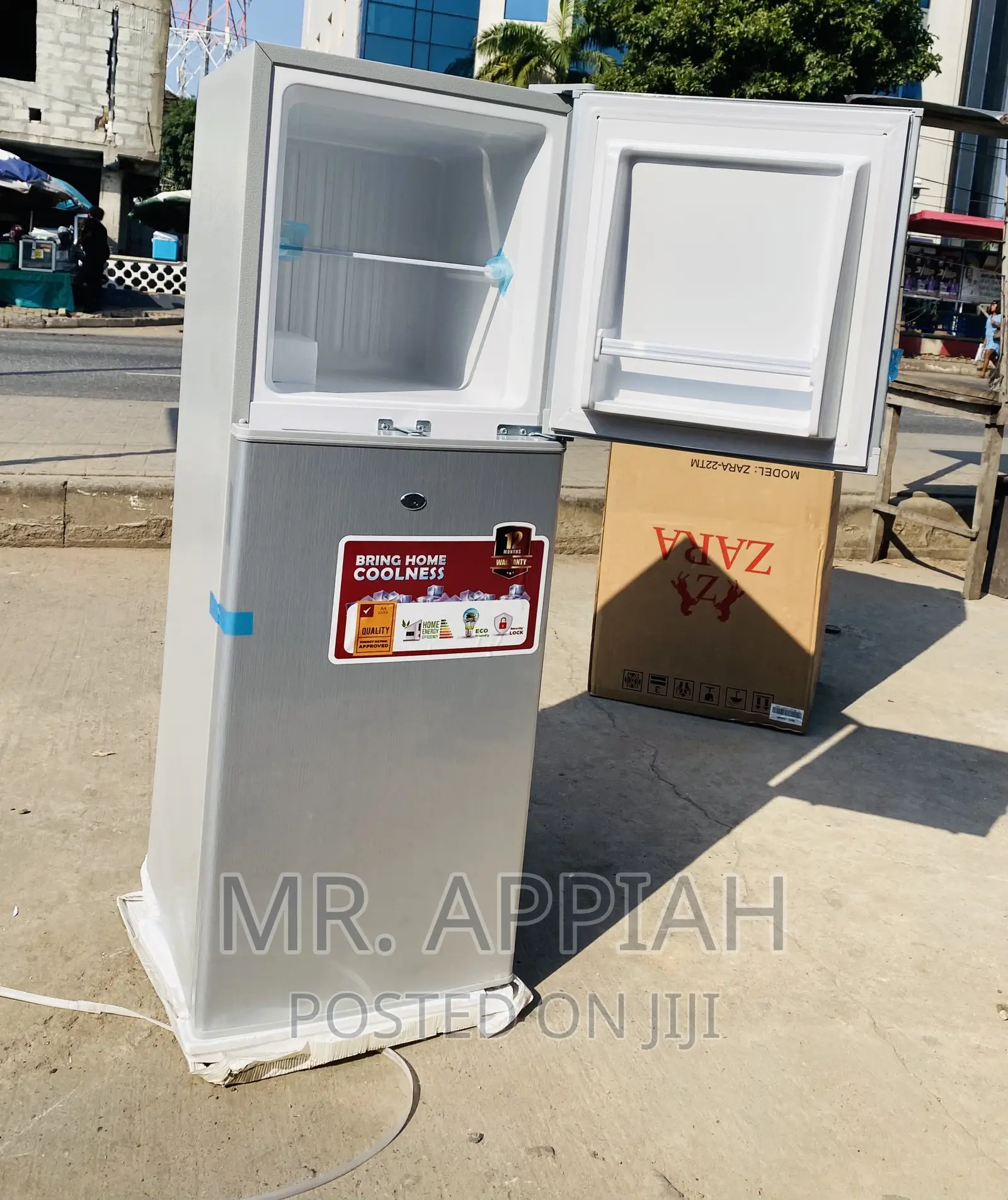 Zara 22TM Double Door Electric Fridge With Shelves.