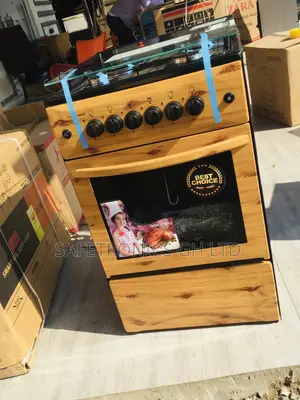 Glass Lid 50x50 Oven With Grill 4 Gas Cooker Light Wooden