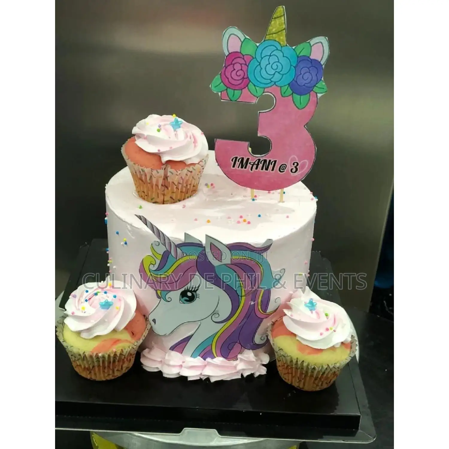 Pink Theme Unicorn Cake