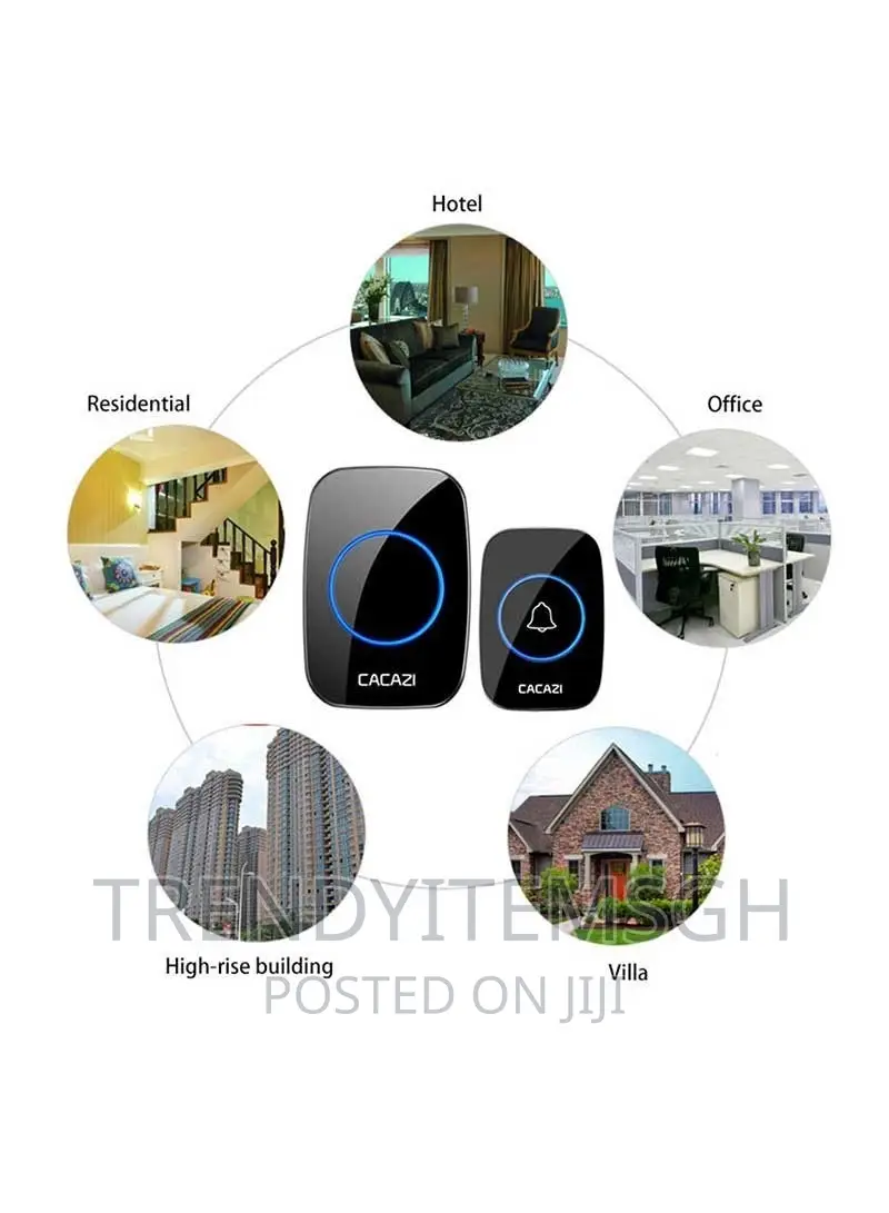 300m Range 36 Chimes Waterproof Cordless Wireless Doorbell