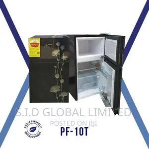 Pearl Table Top Double Doors Door Refrigerator – Black Glass