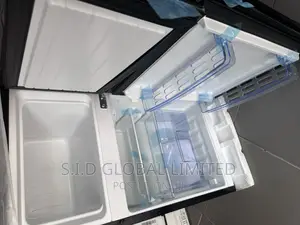 Pearl Table Top Double Doors Door Refrigerator – Black Glass