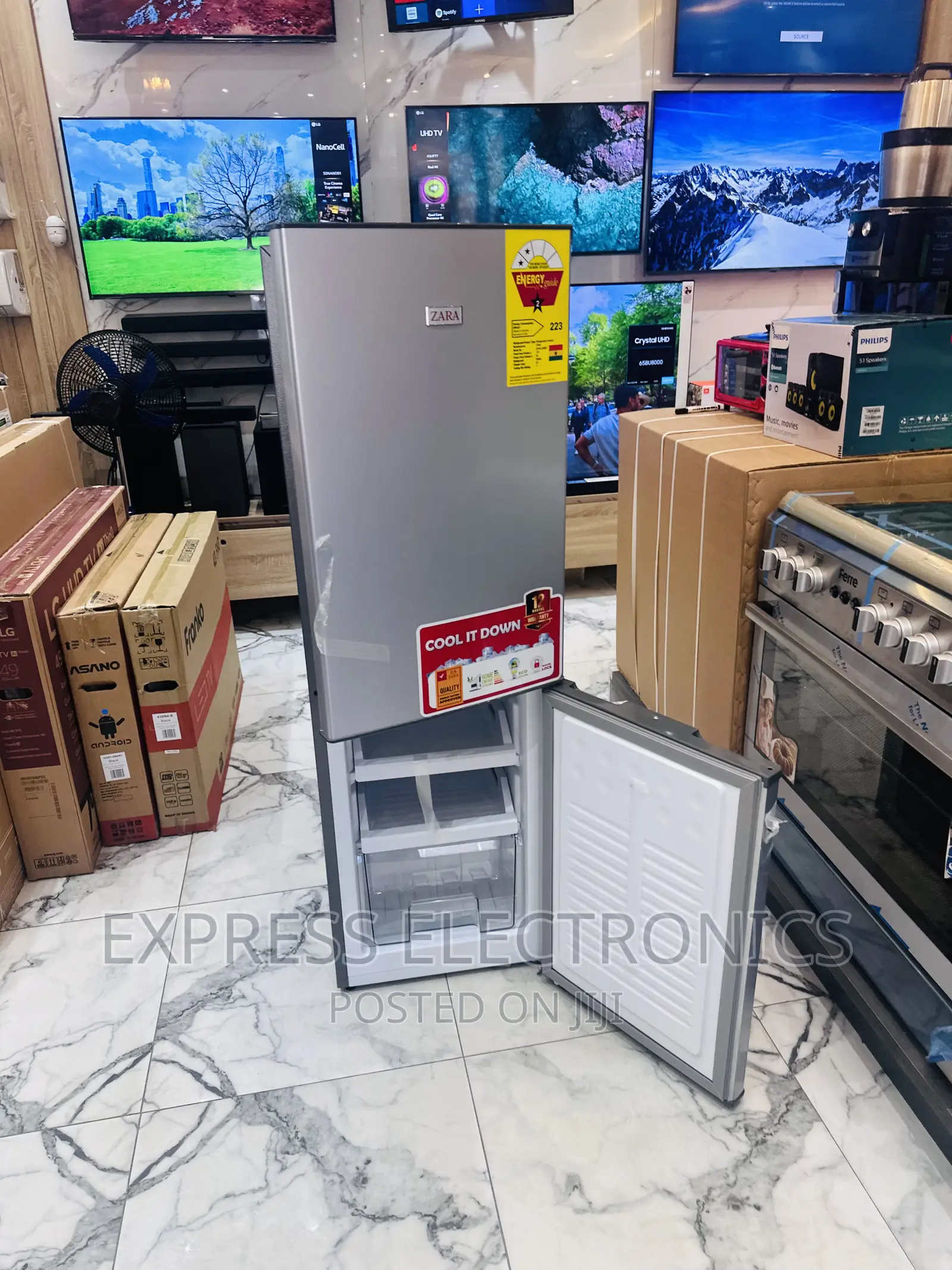 Zara 240B Double Door Fridge Grey Color 