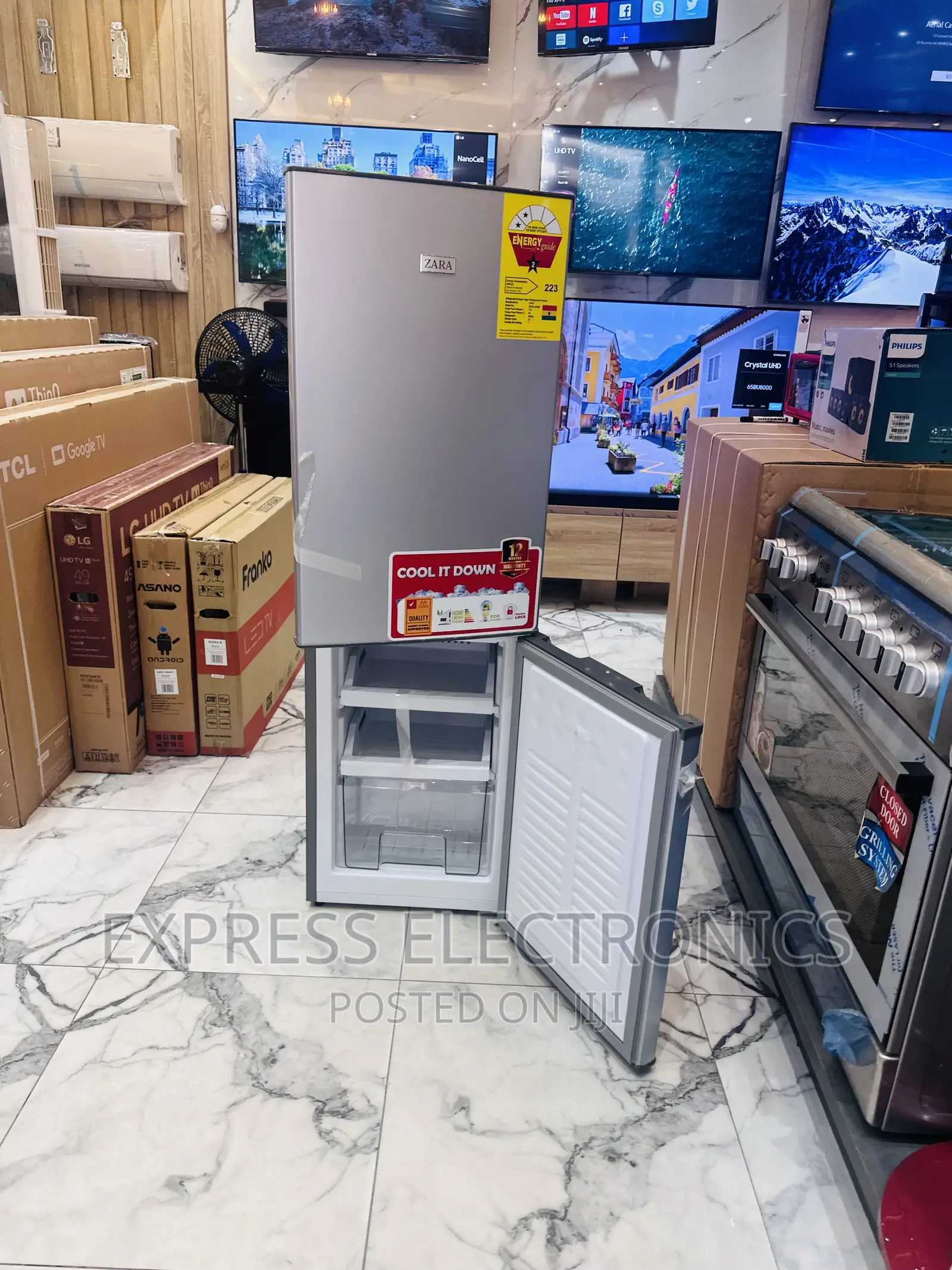 240B Fridge Grey Double Doors Zara .,