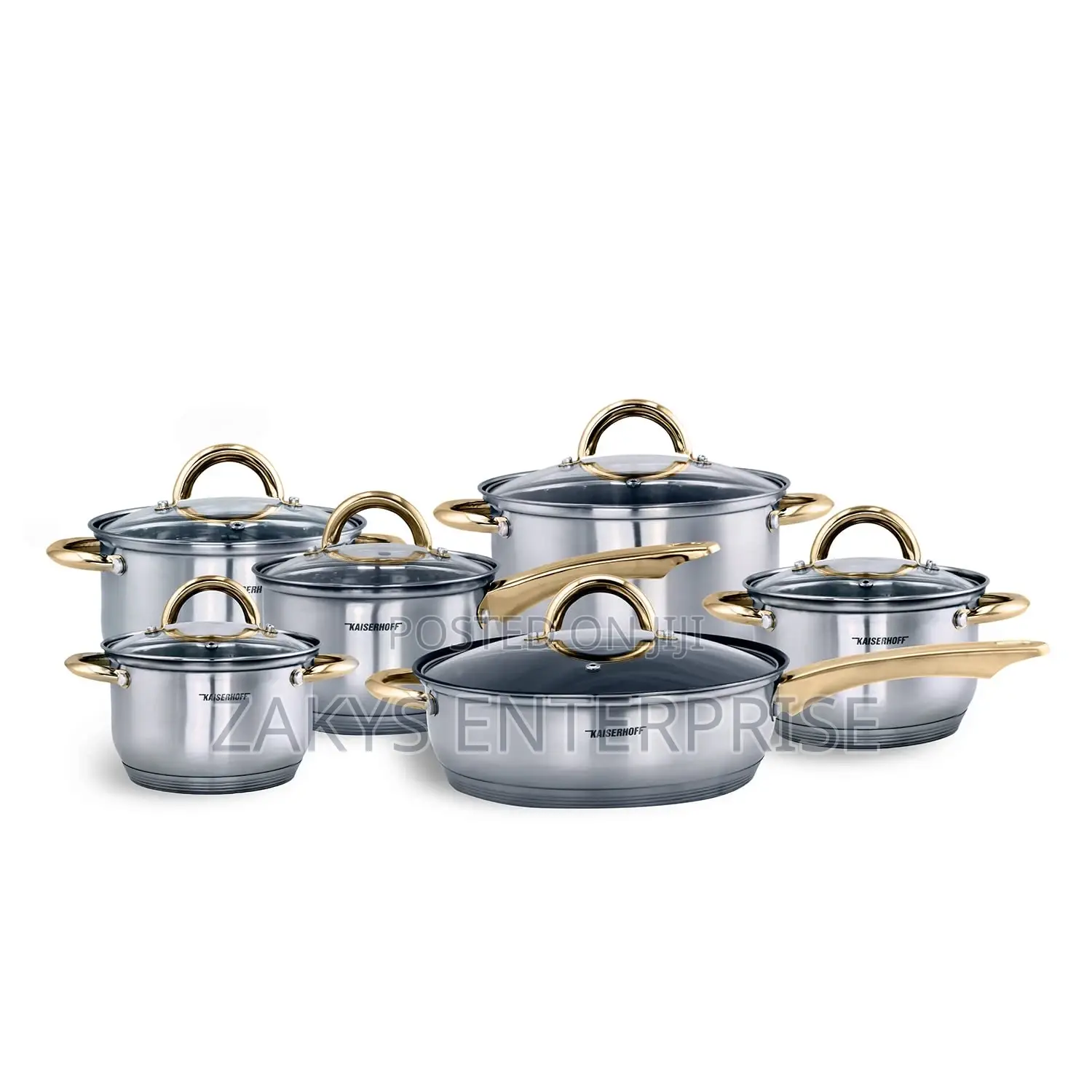 High Quality Kaiserhoff Stainless Steel 12pcs Cookware