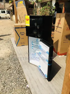 Glass Pearl Doubledoor PF-20T Topfreezer Black Fridge