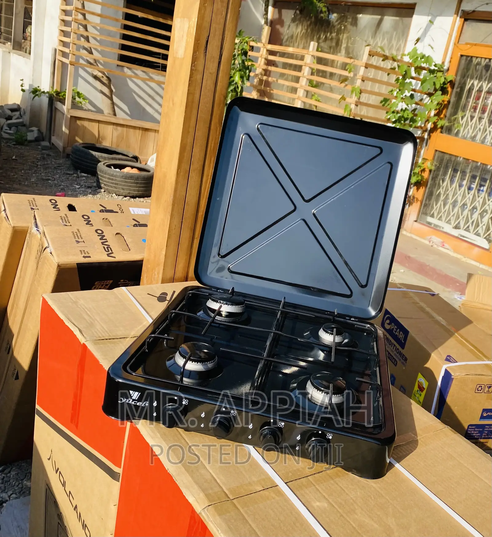 New Yucel 4 Burner Table Top,(Black) 