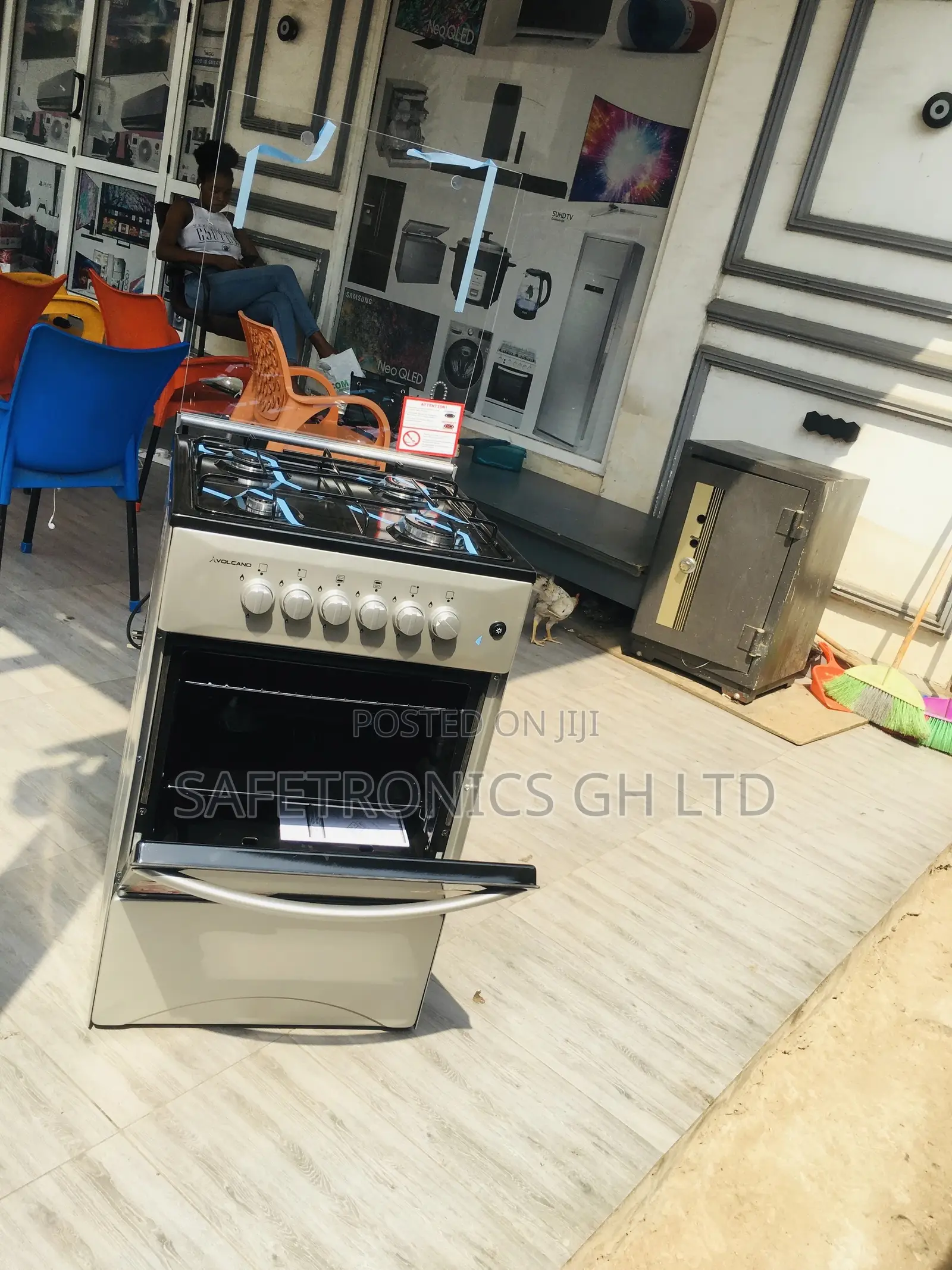 Volcano Oven With Grill Glass Lid 4 Gas Burner 50x50