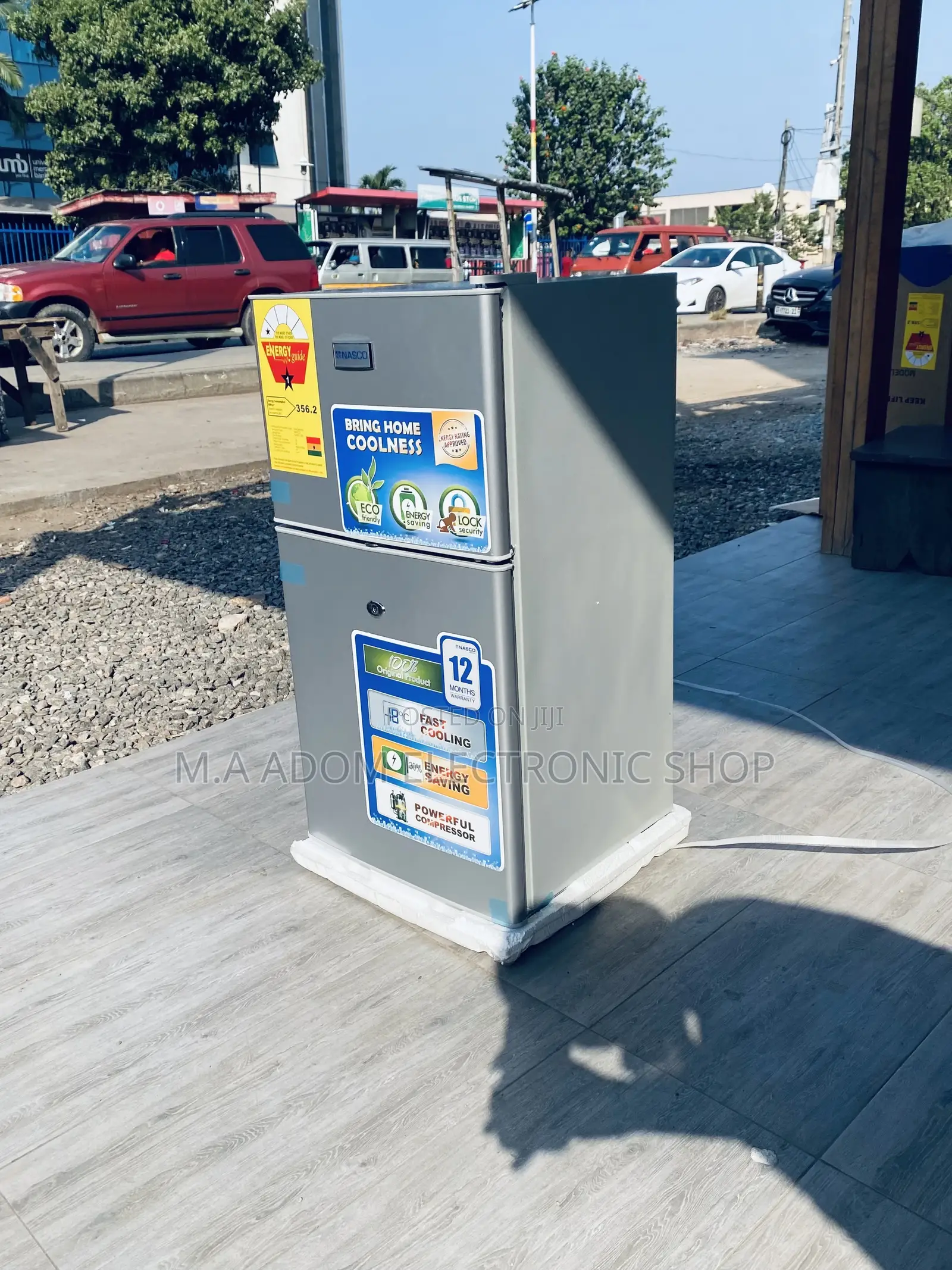 Stainless Steel Nasco Nasf2-120 2 Door Table Top Fridge.