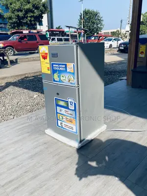 Stainless Steel Nasco Nasf2-120 2 Door Table Top Fridge.