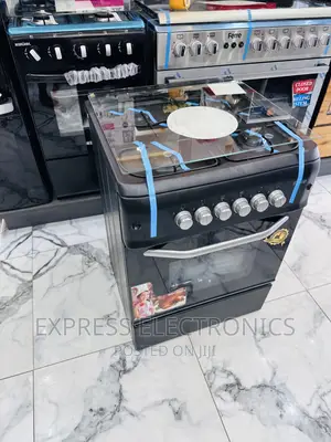 Zealous Sleek Black 4burner Gas Cooker Oven Grill 50/55