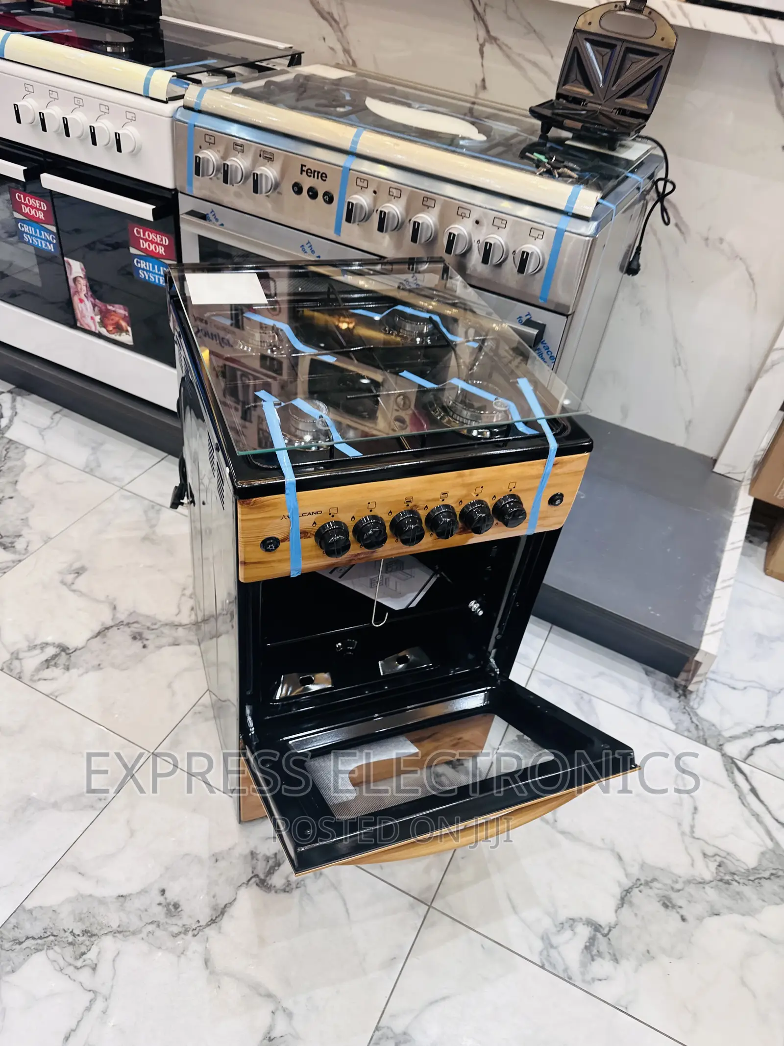 4burner Gas Cooker Oven 50/50 Wooden Like