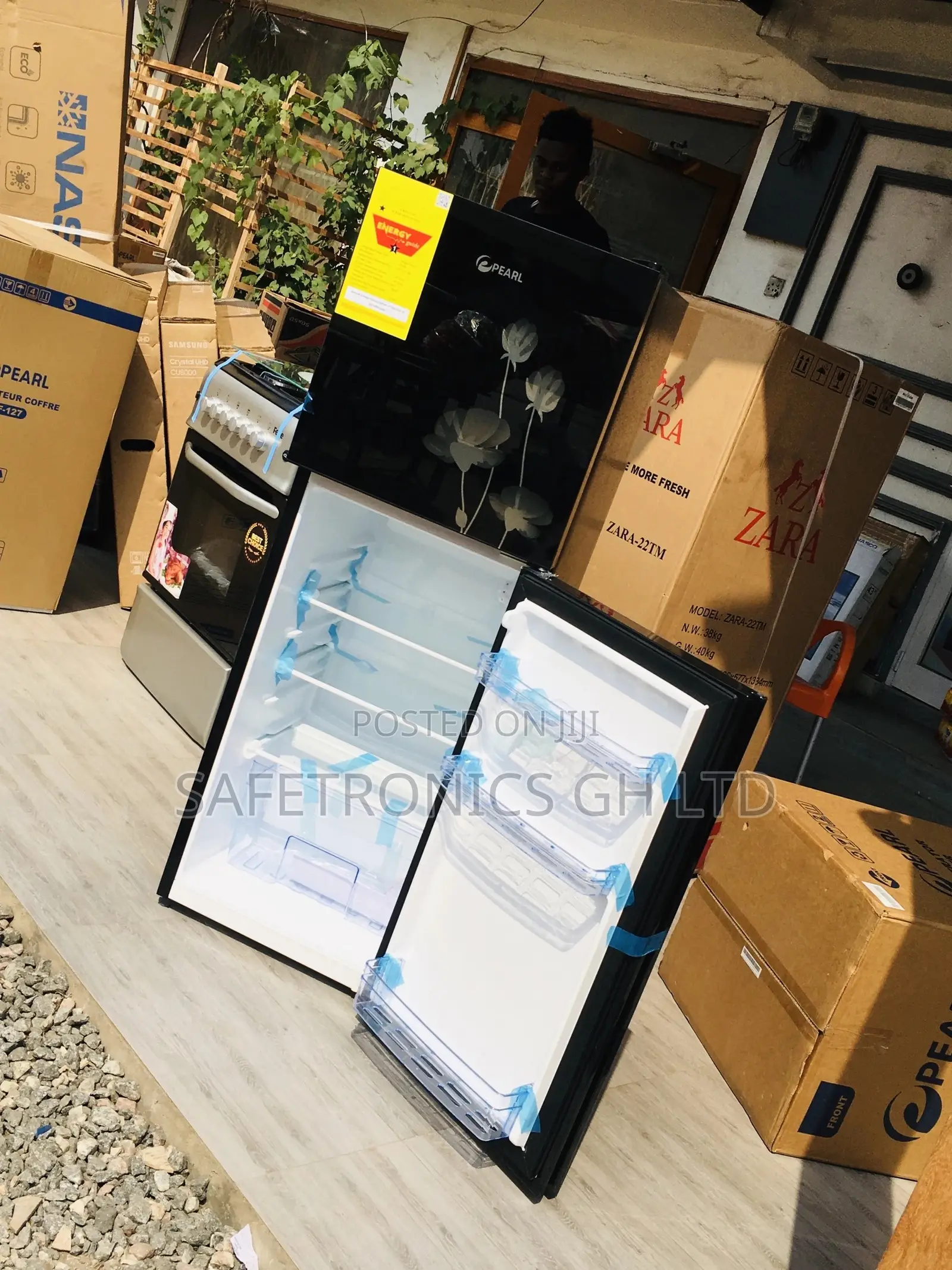 Topfreezer Pearl PF-20T Doubledoor Glass Black Fridge
