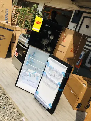 Topfreezer Pearl PF-20T Doubledoor Glass Black Fridge