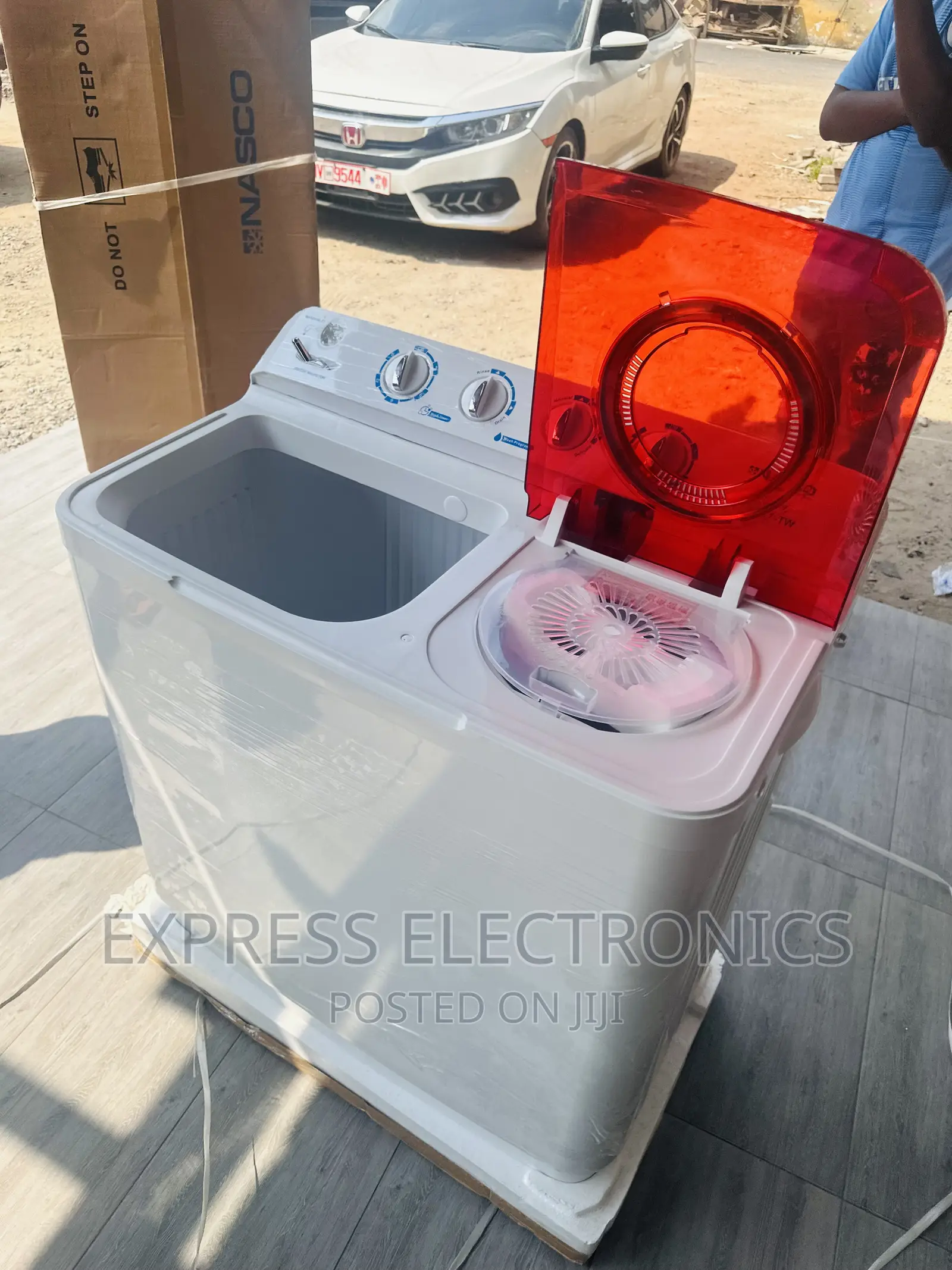 Sealed Washing Machine 11kg Topload Nasco With Red Lid
