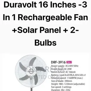 Solar / Electric Powered Rechargeable Fan With Solar Panel