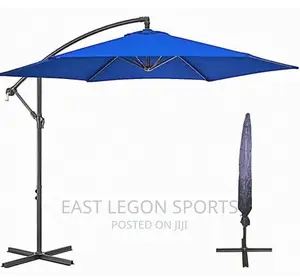 Cantilever Parasol Blue Cream Umbrella Canopy Gazebo Tent