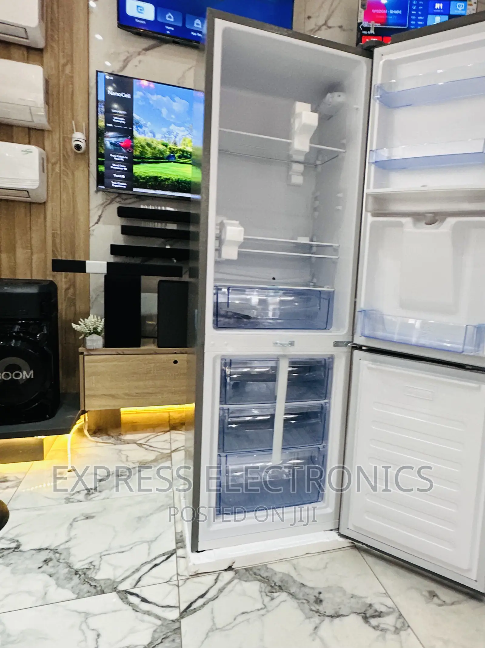 PF-330BWD Double Door Fridge Pearl Grey Color